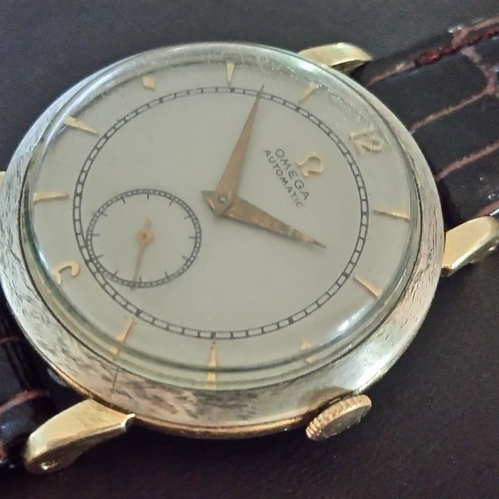 RARE 40's Omega Bumper Automatic 14K Gold Watch - Picture 4 of 11